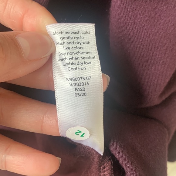 Athleta Purana Wrap assymetrical hem Sweatshirt Hoodie Cabernet/purple XS - Picture 10 of 10
